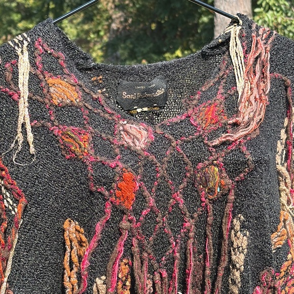 Vintage Limited Edition Sani Rubinstein Sweater Fringed England Pullover S - Picture 1 of 10